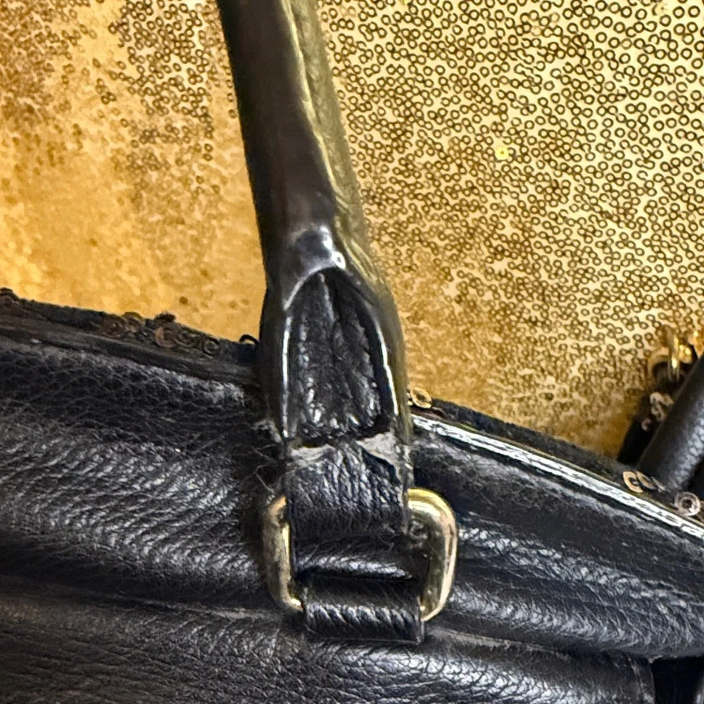 Betsey Johnson Evening Prowl Sequined Velvet Convertible satchel set